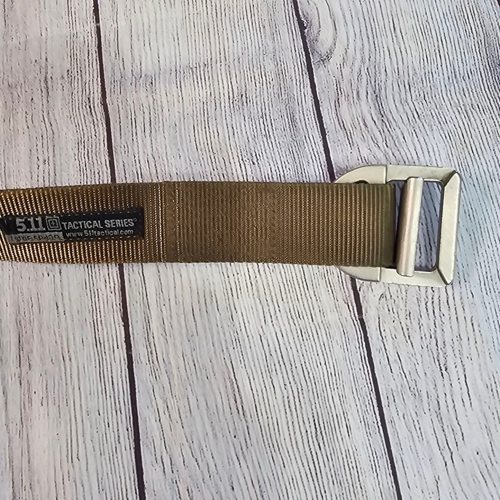 Men's 5.11 Tactical Series Army Green/Brown Belt One Size - Picture 7 of 8